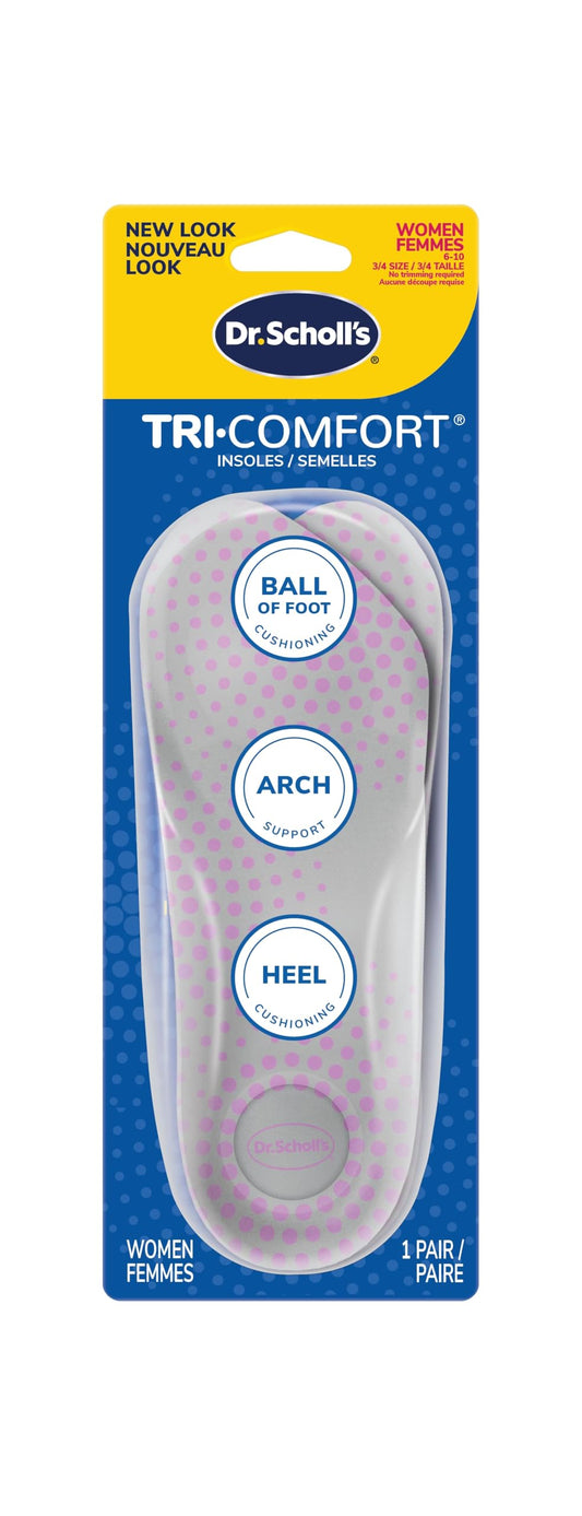 Dr. Scholl's® Tri-Comfort® Insoles, Women (Size 6-11), 1 Pair, 3/4 Length