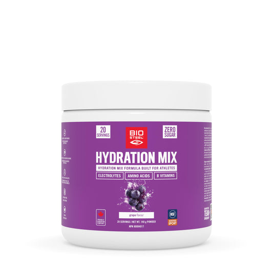 BioSteel Electrolyte Hydration Mix Powder, Zero Sugar, No Artificial Flavours, Grape, 20 Serving Container