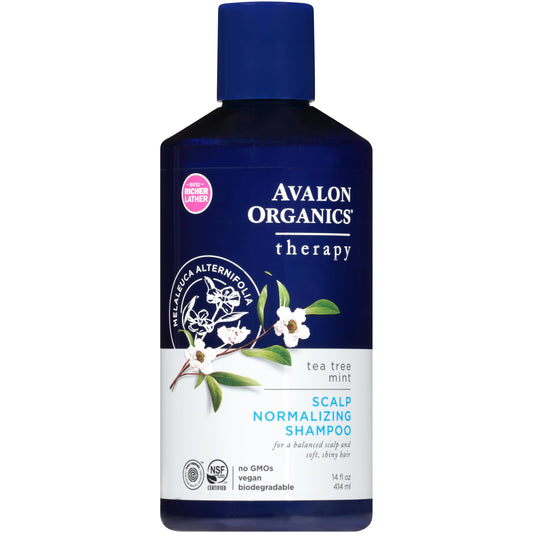 Organics Scalp Normalizing Tea Tree Mint Therapy Shampoo by Avalon Organics for Unisex - 14 oz Shampoo