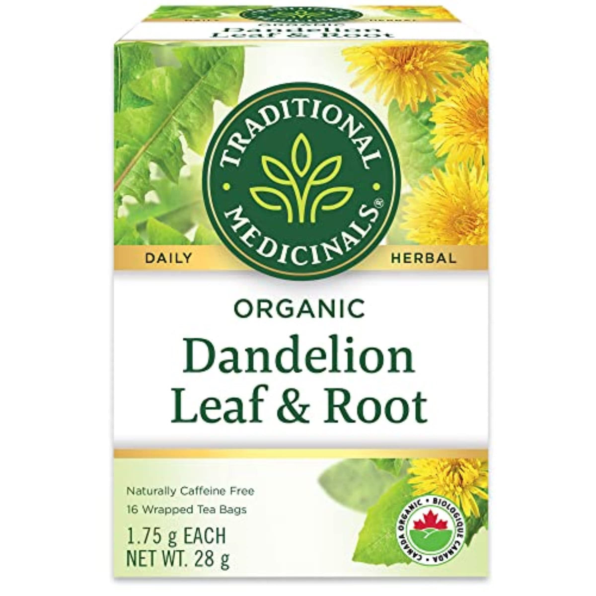 Traditional Medicinals - Organic Dandelion Leaf and Root Herbal Tea (Pack of 1) - 16 Tea Bags Total