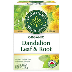 Traditional Medicinals - Organic Dandelion Leaf and Root Herbal Tea (Pack of 1) - 16 Tea Bags Total