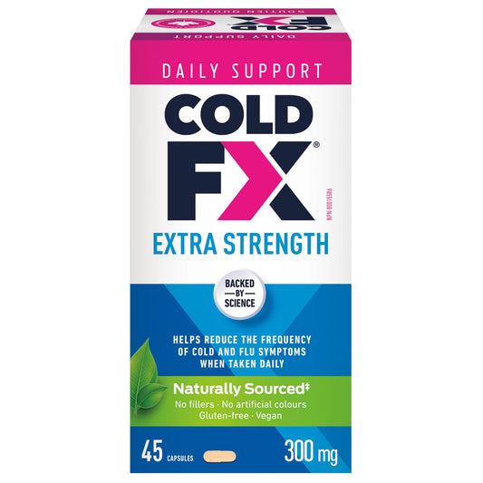 COLD-FX Extra Strength Natural, Health Product, North American Ginseng Extract, Helps reduce the frequency of cold and flu symptoms when taken daily, 45 Vegan Capsules