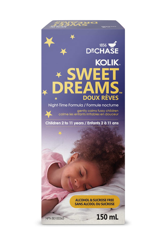 Dr. Chase Pediatrics Kolik Sweet Dreams Gripe Water Nighttime Formula All Natural Gas Drops for Babies - Herbal Formula to Ease Digestive Discomfort & Fussiness, Alcohol Free, Made in Canada - 150ml