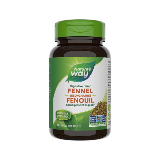 Nature's Way Premium Fennel Seed Capsules - Herbal Digestive Aid & Cough Relief, Vegetarian, Non-GMO, 100 Count