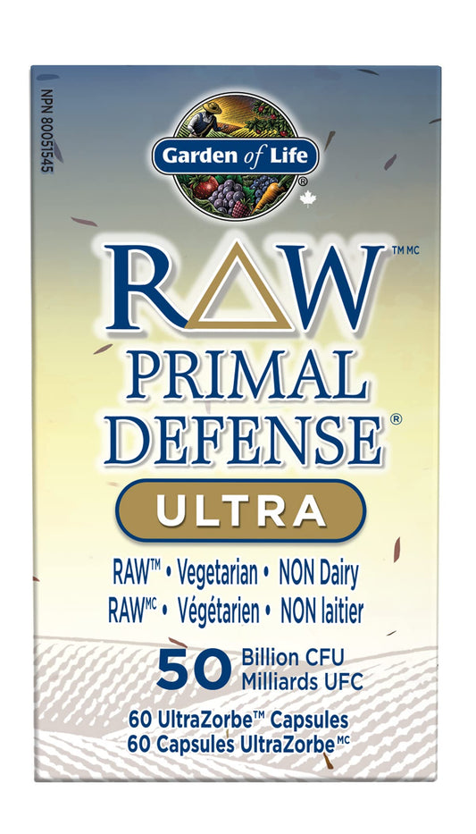 Garden of Life Raw Primal Defense Ultra Vcaps. Multi-probiotic specifically formulated to support your health and vitality. Helps support intestinal/gastrointestinal health and promote a favorable gut flora.
