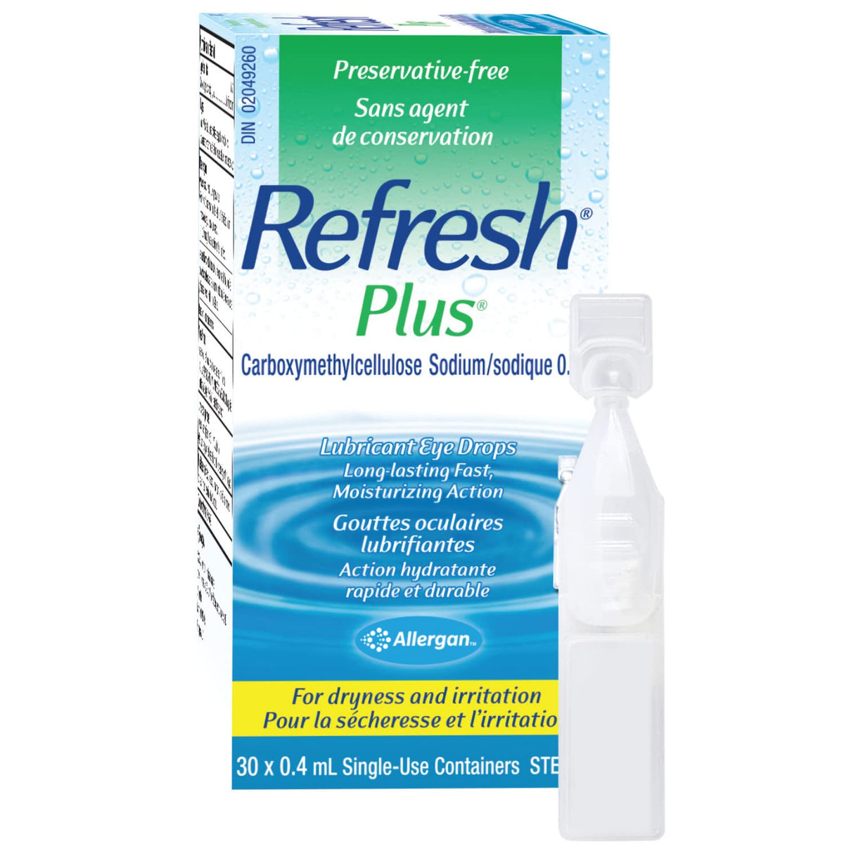 REFRESH PLUS Ophthalmic Solution, Eye Drop for Dry Eye Relief, 30 x 0.4 ml