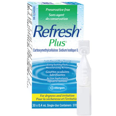 REFRESH PLUS Ophthalmic Solution, Eye Drop for Dry Eye Relief, 30 x 0.4 ml