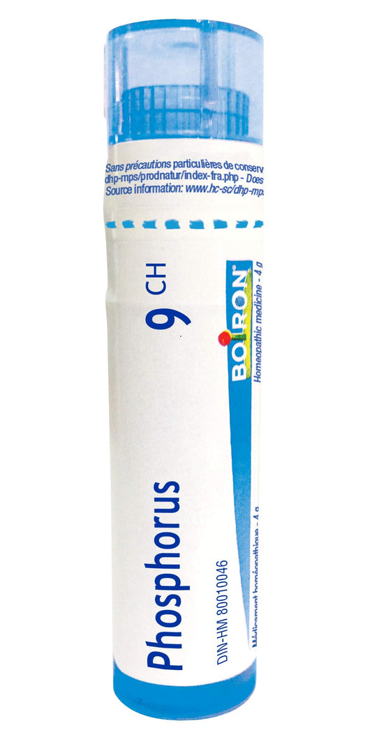 Boiron Phosphorus 9ch,Homeopathic medicine. Each tube contains 4 g (approximately 80 pellets)