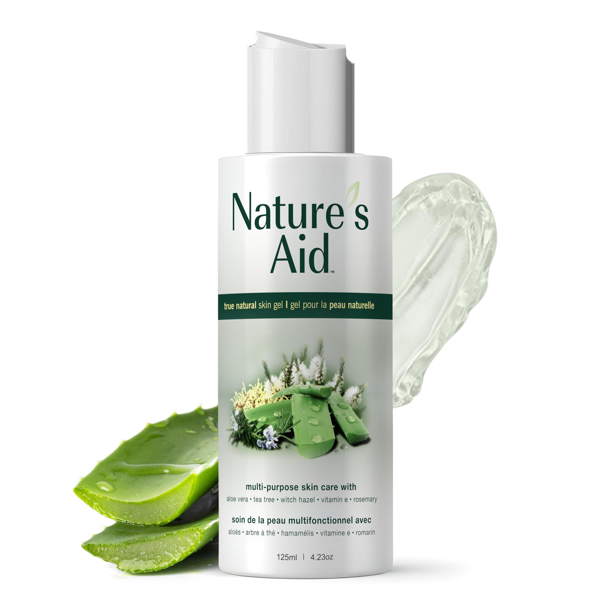 Nature's Aid Original Skin Gel: Award-Winning Multipurpose Formula Featuring Aloe Vera Extract - 3X Factor. Works for After Sun Care, Dry, Flaky & Itchy Rashes, Bug Bites & Stings. For Face, Skin & Hair. 125ml