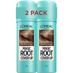 L'Oréal Paris Magic Root Cover Up Root Touch Up, Temporary Hair Dye, Light Golden Brown Hair Dye, Hair Root Touch Up for Thinning Hair, Grey Coverage, Pack of 2 Hair Dye