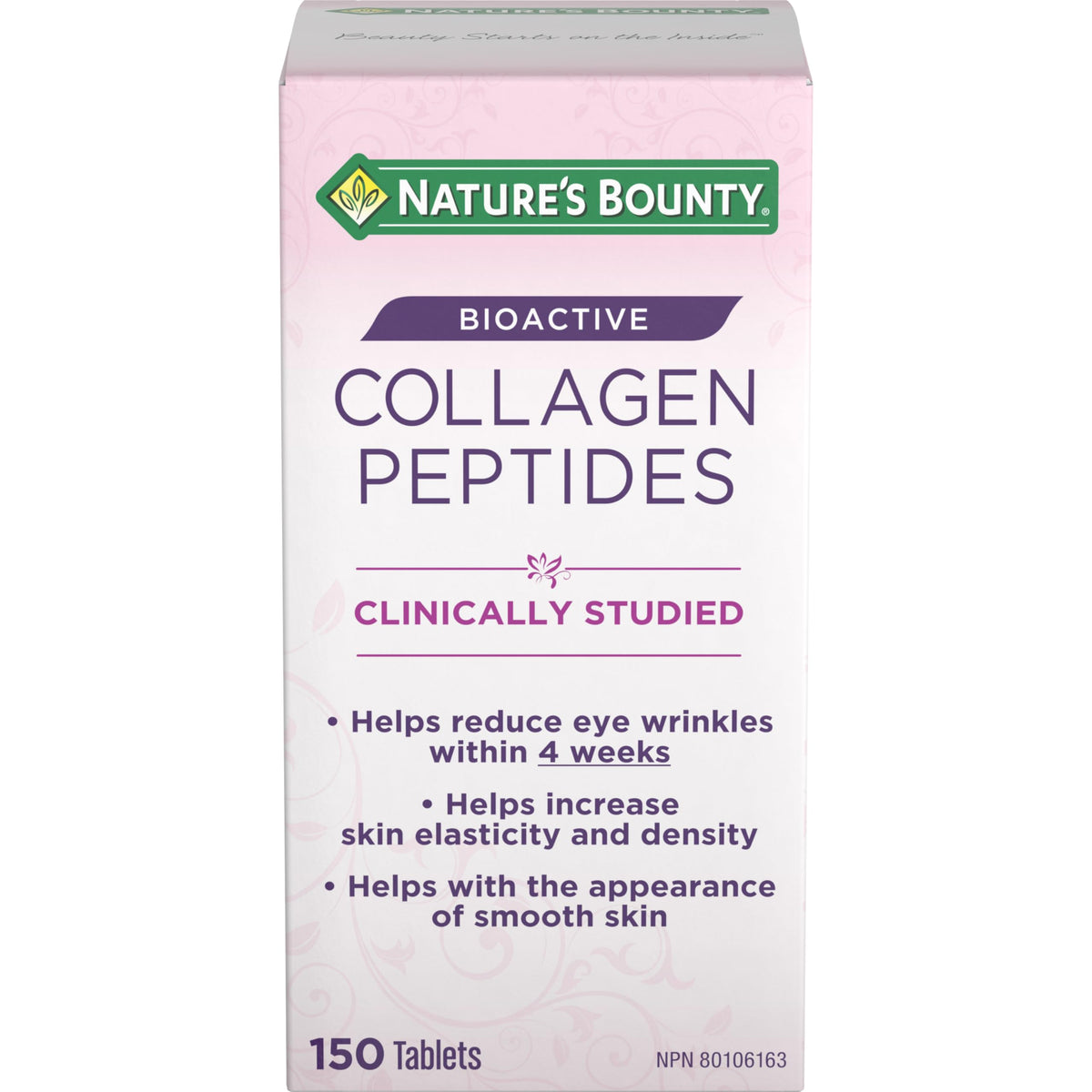 NATURE'S BOUNTY Collagen Peptides, Bioactive, Helps Reduce Eye Wrinkles & Fine Lines Within 4 Weeks, Increase Skin Elasticity & Density, And the Appearance of Smooth Skin, Tablets, 209 g