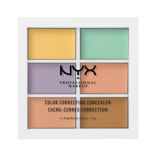 NYX Professional Makeup, Concealer Colour Corrector Palette, Makeup Palette, Lightweight formula, 6 Colour Correcting Concealers, Conceal And Correct Trouble Spots And Discolourations, 9 g