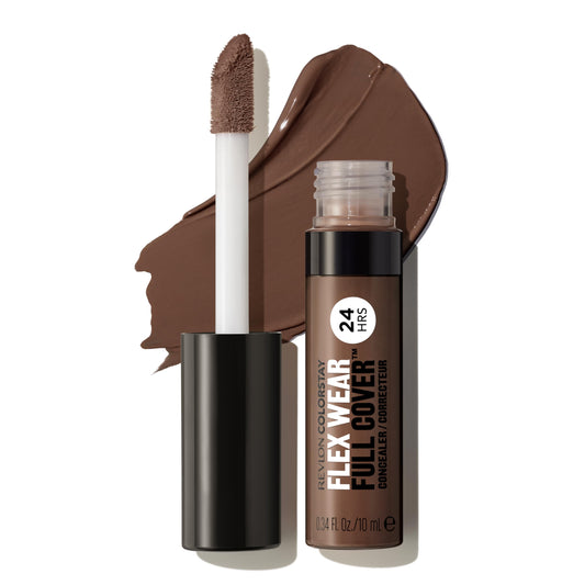 Revlon ColorStay Flex Wear, Full Cover Non-Creasing Concealer, Infused with Hyaluronic Acid & Vitamin E, Flexible Longwear, 078 Truffle, 0.34 fl oz/ 10ml