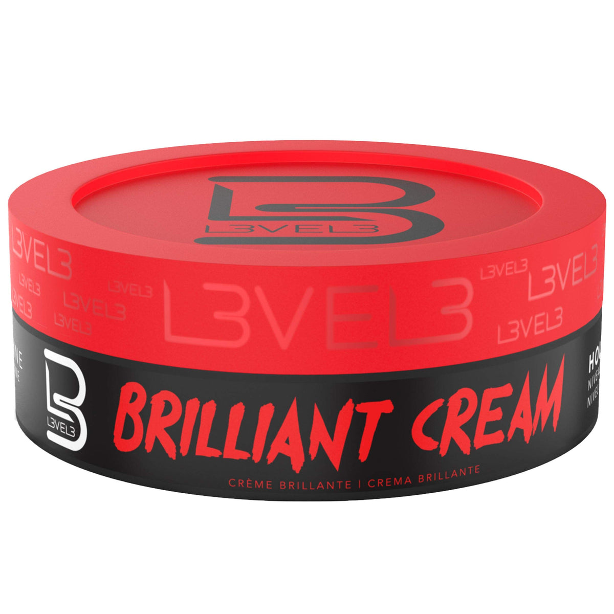 L3VEL3 Brilliant Cream - Soft, Medium Hold - Improves Hair Texture and Shine - Gives Hair a Sleek Look - Leaves No Visible Residue - Enriched with Provitamins - Luscious Consistency - 150 ml