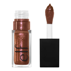 e.l.f. Glow Reviver Lip Oil, Nourishing and Hydrating with High-Shine Glimmer Finish & Sheer Wash Of Color, Minty Scent, Non-Sticky, Vegan & Cruelty-free, Choco Luxe