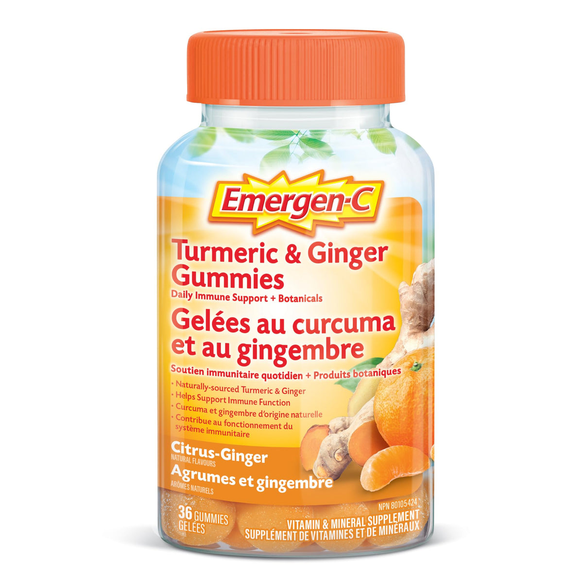 Emergen-C Immune Support Gummies, A Boost of Vitamins and Minerals, Turmeric & Ginger, 36 Gummies