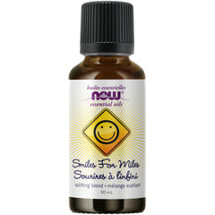 NOW Essential Oils, Smiles for Miles Aromatherapy Blend, Refreshing Aromatherapy Scent, Blend of Pure Essential Oils, Vegan, Child Resistant Cap, 30mL