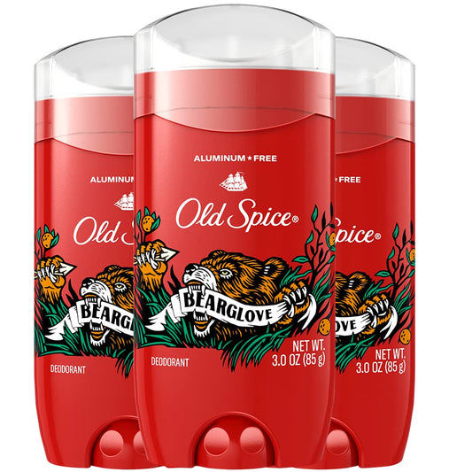Old Spice Aluminum Free Deodorant for Men, Bearglove, 48 Hr. Protection, 255 g Total (Pack of 3)