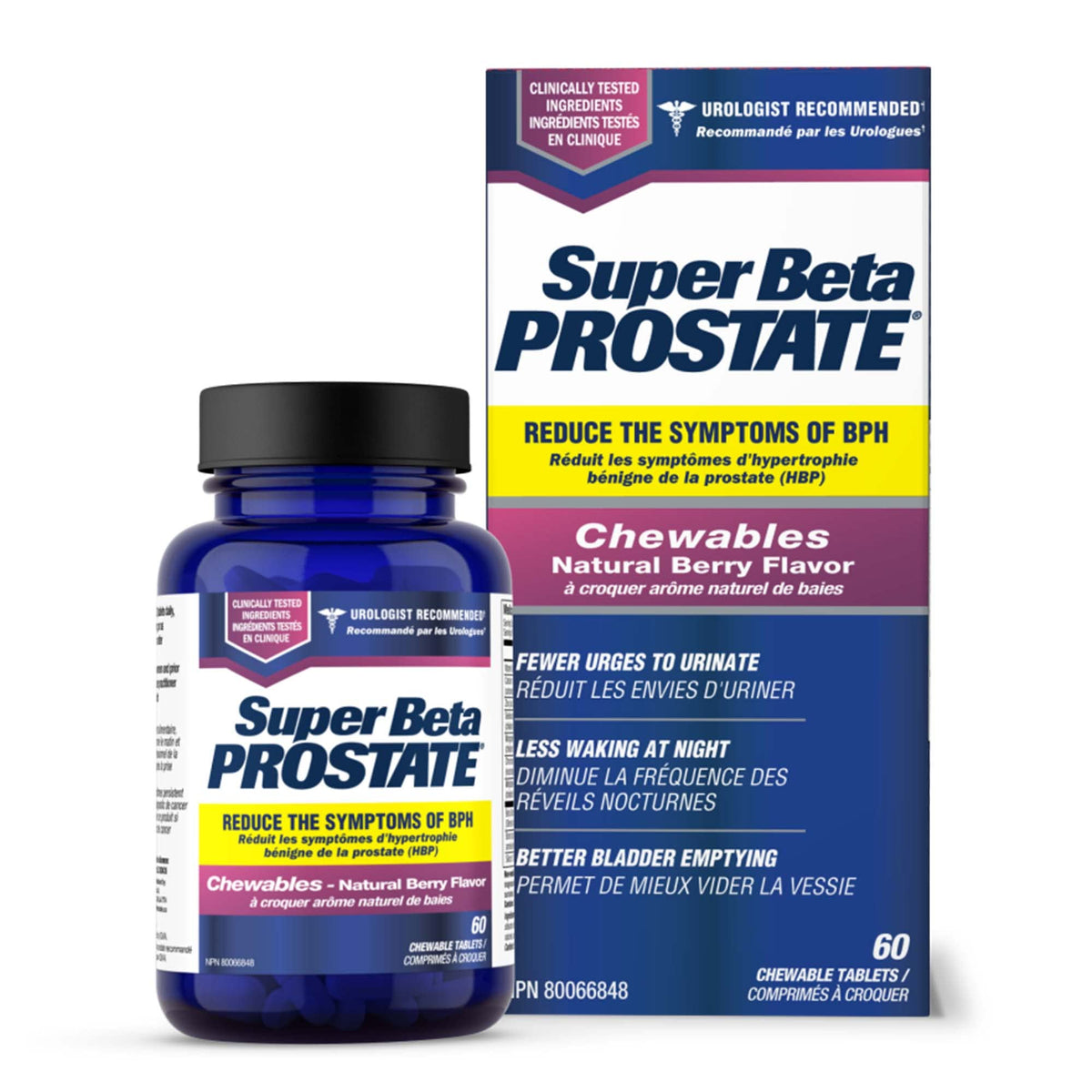 Super Beta Prostate Chewables - Delicious, Urologist Recommended Prostate Supplement for Men - Reduce Nighttime Bathroom Trips, Promote Sleep, Support Prostate Health (60 Chews, 1 Bottle)