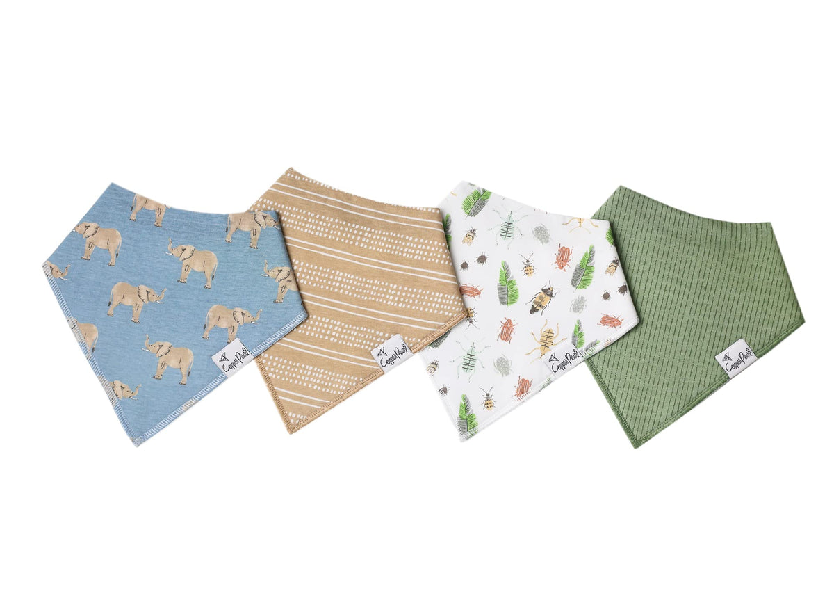 Baby Bandana Drool Bibs for Drooling and Teething 4 Pack Gift Set"Peanut" by Copper Pearl', One Size