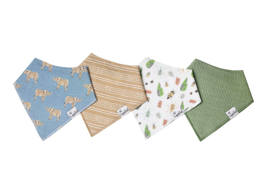 Baby Bandana Drool Bibs for Drooling and Teething 4 Pack Gift Set"Peanut" by Copper Pearl', One Size