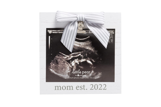 Little Pear Est. 2022 Sonogram Frame, Expecting Mother Picture Frame, Gender-Neutral Pregnancy Announcement Photo Frame, Mother’s Day Keepsake