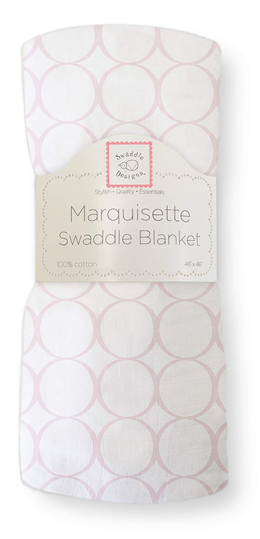SwaddleDesigns Marquisette Swaddling Blanket, Pastel Mod Circles, Pink