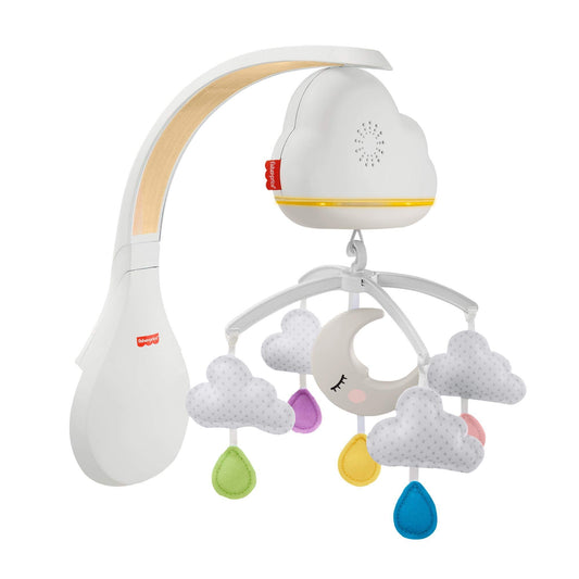 Fisher-Price Baby Toy Calming Clouds Crib Mobile & Soother Sound Machine with Music & Lights for Newborns Ages 0+ Months