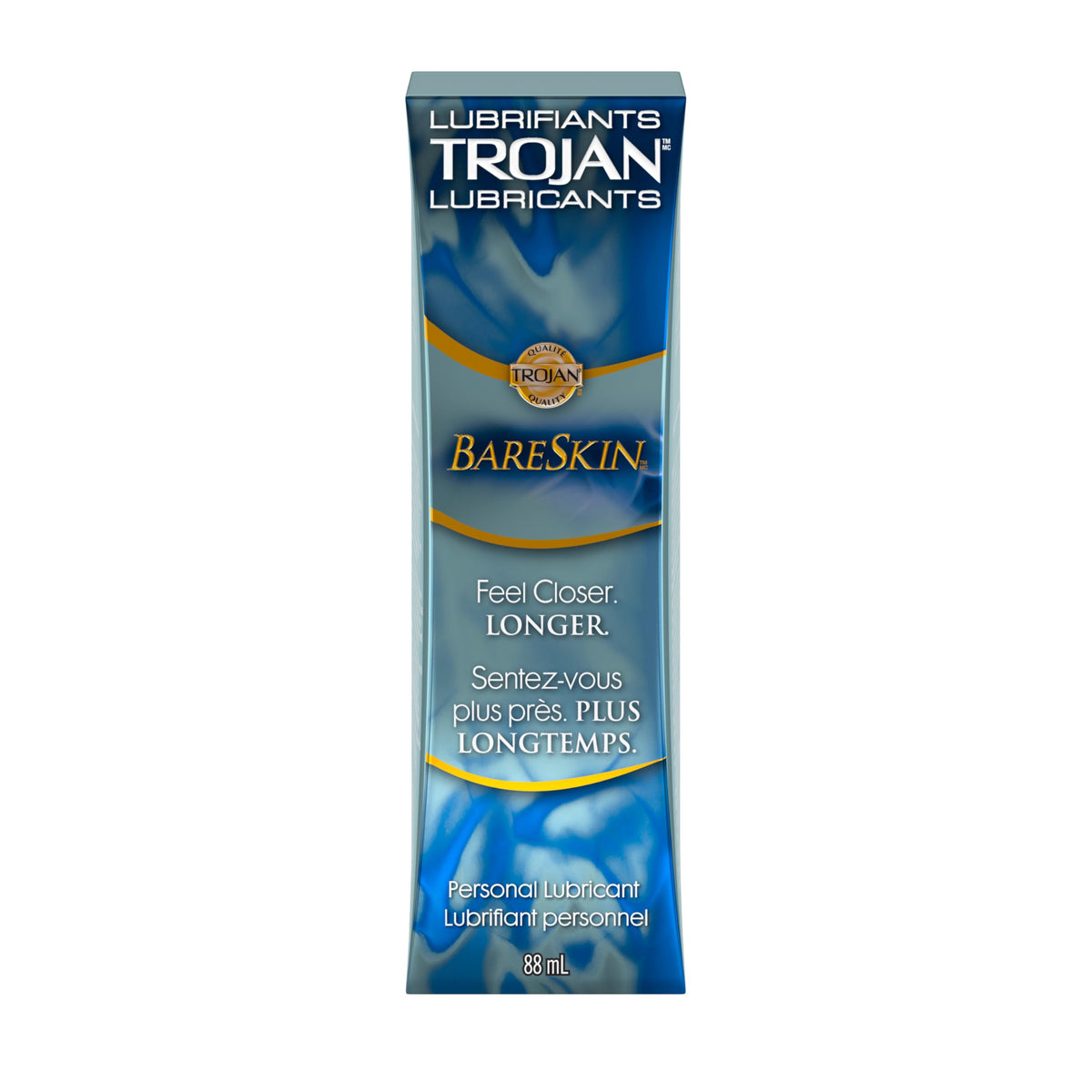 Trojan Silicone Lube Bareskin Personal Lubricant, Long Lasting, Fragrance-Free, Dye & Paraben-Free, 88-Ml