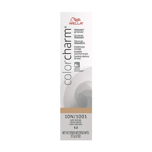 COLORCHARM Permanent Gel |Hair Color for Gray Coverage| 10N Satin Blonde | 2 Fl oz.