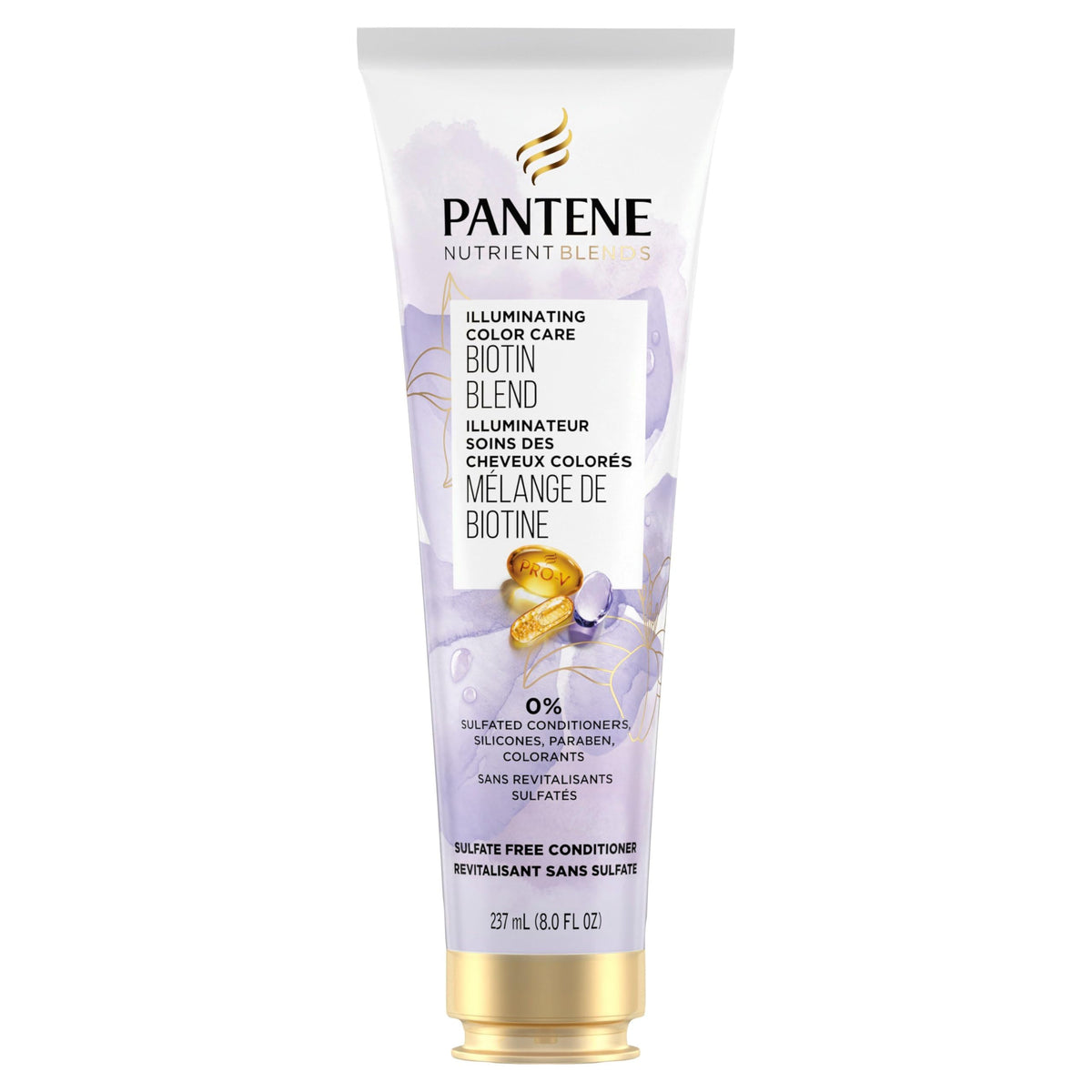 Pantene Sulfate Free Conditioner, Illuminating Hair Color with Biotin, Safe for Color Treated Hair, Nutrient Blends, 237 ml