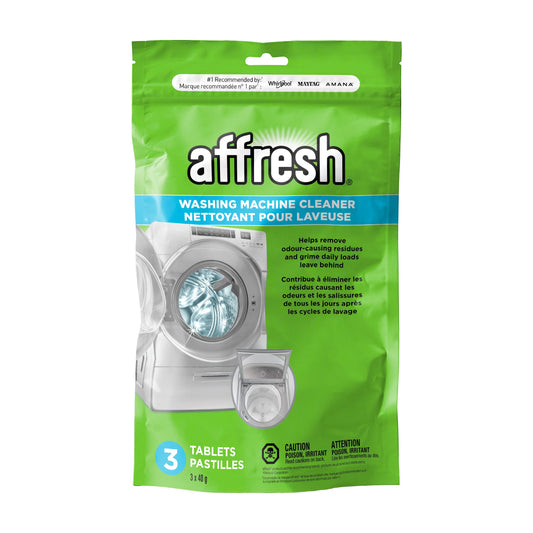 Affresh Washing Machine Cleaner, Helps Power Away Odor Causing Bacteria & Grime Deep Inside Pump, Valve & Hoses, 3 Time Release Tablets, 63Month Supply 2161