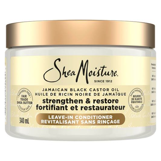 SheaMoisture Jamaican Black Castor Oil Strengthen & Restore for Damaged or Chemically Processed Hair, Leave-In Conditioner, 340ml