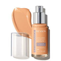 REVLON Illuminance Skin-Caring Liquid Foundation, Hyaluronic Acid, Hydrating and Nourishing Formula with Medium Coverage, 305 Medium Sand (Pack of 1)