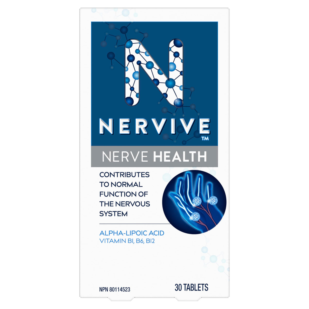 Nervive, Nerve Health, for Nervous System, Alpha Lipoic Acid, ALA, Vitamins B1-Thiamine, B6, B12, 30-Day Supply, 30 Count
