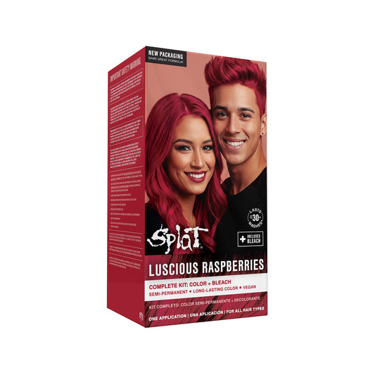 Splat Raspberries Semi-Permanent Long Lasting Hair Dye Kit, Vegan and Cruelty-Free 1PK
