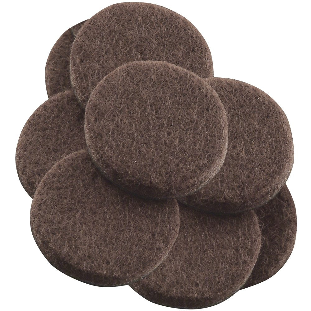 SoftTouch Self-Stick Furniture Felt Pads for Hard Surfaces (8 Piece) - Brown, Round, 7/8-Inch