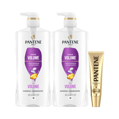 Pantene PRO-V Volume & Body Twin Pack Shampoo, 820 mL Each + Intense Rescue Shot Treatment, 15 mL for dry hair, 1.65 L in Total