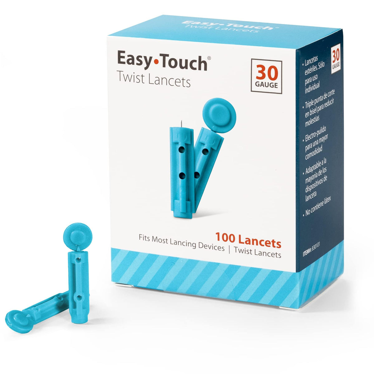EasyTouch Twist Lancets - 30 G, (100 per Box)