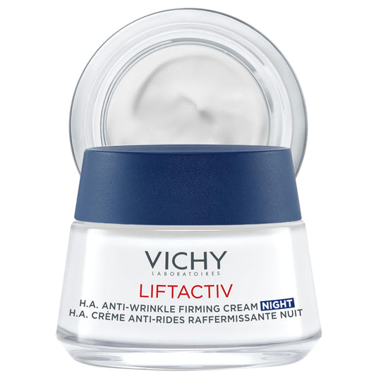 Vichy Night Cream, Liftactiv H.A. Night firming Cream with Hyaluronic Acid & Vitamin C Reduces the Appearance of Fine Lines while Firming the Skin. Dermatologist Tested & Hypoallergenic, 50mL