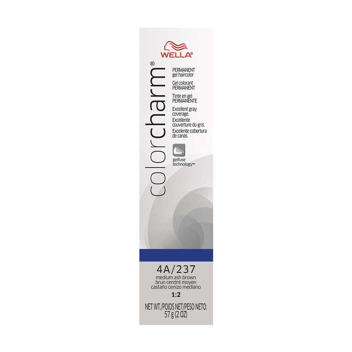 COLORCHARM Permanent Gel| Hair Color for Gray Coverage| 4A Medium Ash Brown| 2 Fl oz.