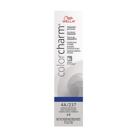 COLORCHARM Permanent Gel| Hair Color for Gray Coverage| 4A Medium Ash Brown| 2 Fl oz.