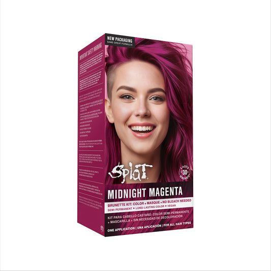Splat Midnight Magenta Semi-Permanent Long Lasting Hair Dye Kit, Vegan and Cruelty-Free 1PK