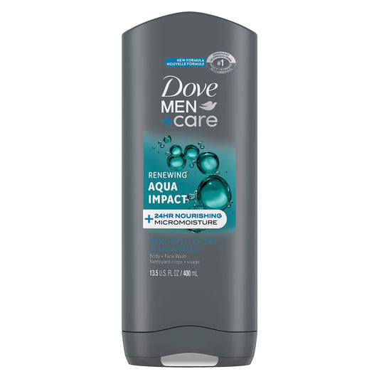 Dove Men + Care Renewing Aqua Impact Body and Face Wash with 24-Hour Nourishing Micromoisture Technology Body Wash for Men 400 ml