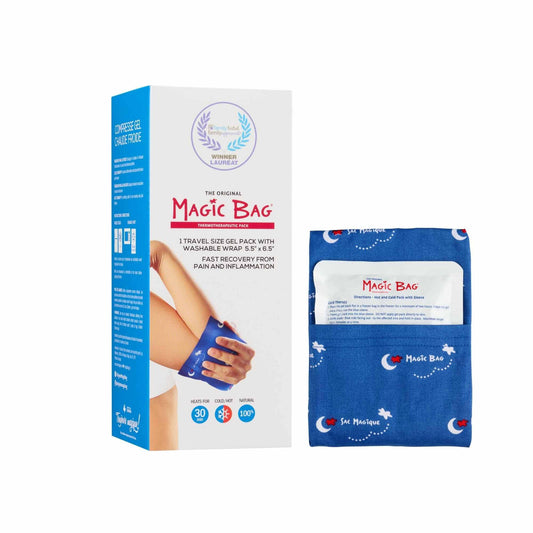 Magic Bag Gel Pack Travel Size - Portable Hot and Cold Therapy for On-the-Go Pain Relief, Flexible Design, Washable Sleeve, Reusable