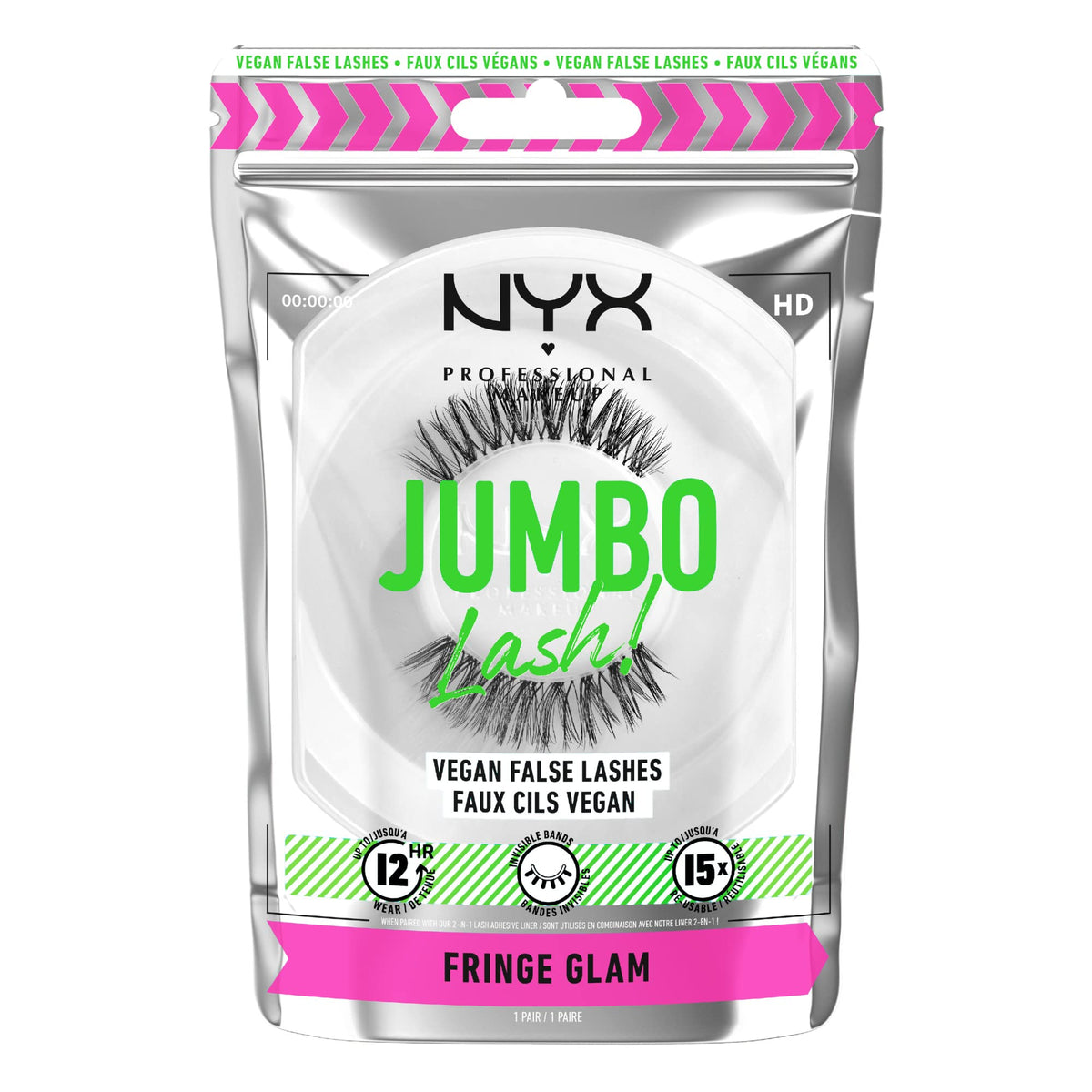 NYX PROFESSIONAL MAKEUP, Jumbo Lash!, Vegan False Lashes, Reusable - FRINGE-GLAM