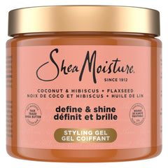SheaMoisture Coconut & Hibiscus Define & Shine Styling Gel Define & Shin Hydrates and Holds Your Style All Day, Infused With Glycerin, Coconut Oil and an Invigorating Sweet 425g