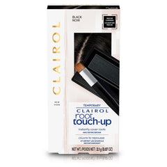 Clairol Root Touch-Up Temporary Concealing Powder, Black Hair Colour | Ammonia-Free | Instantly Cover Roots + Define Eyebrows | On-the-Go Compact with Mirror and Application Brush | Pack of 1