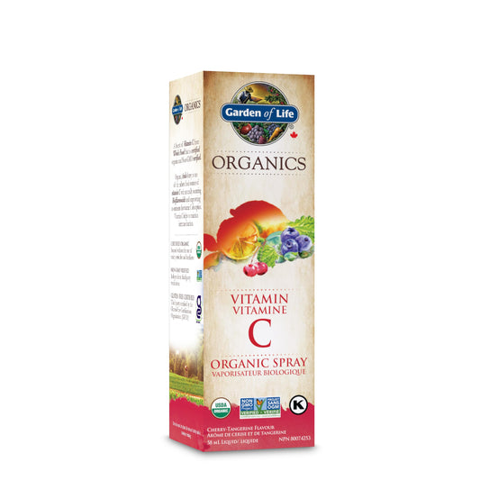 Garden of Life Organics Vitamin C Spray, Cherry Tangerine Flavour |Supports Immune System and Promotes Skin and Tissue Health | Great-Tasting | Whole Food Ingredients, Organic, Non-GMO, Vegan, Kosher