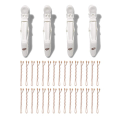 T3 - Clip Kit with 4 Alligator Clips and 30 Rose Gold Bobby Pins